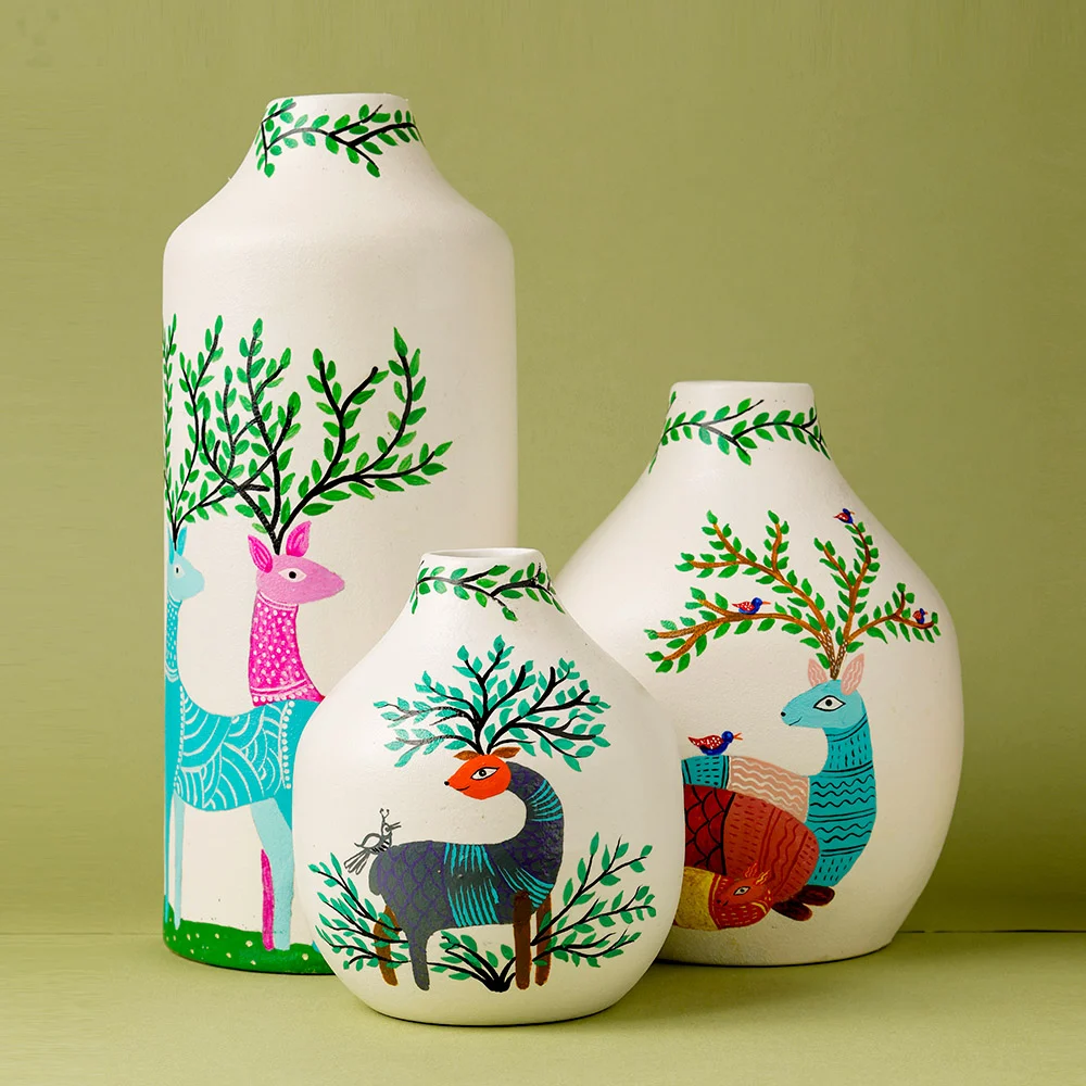 Artisan Ceramic Vase Set